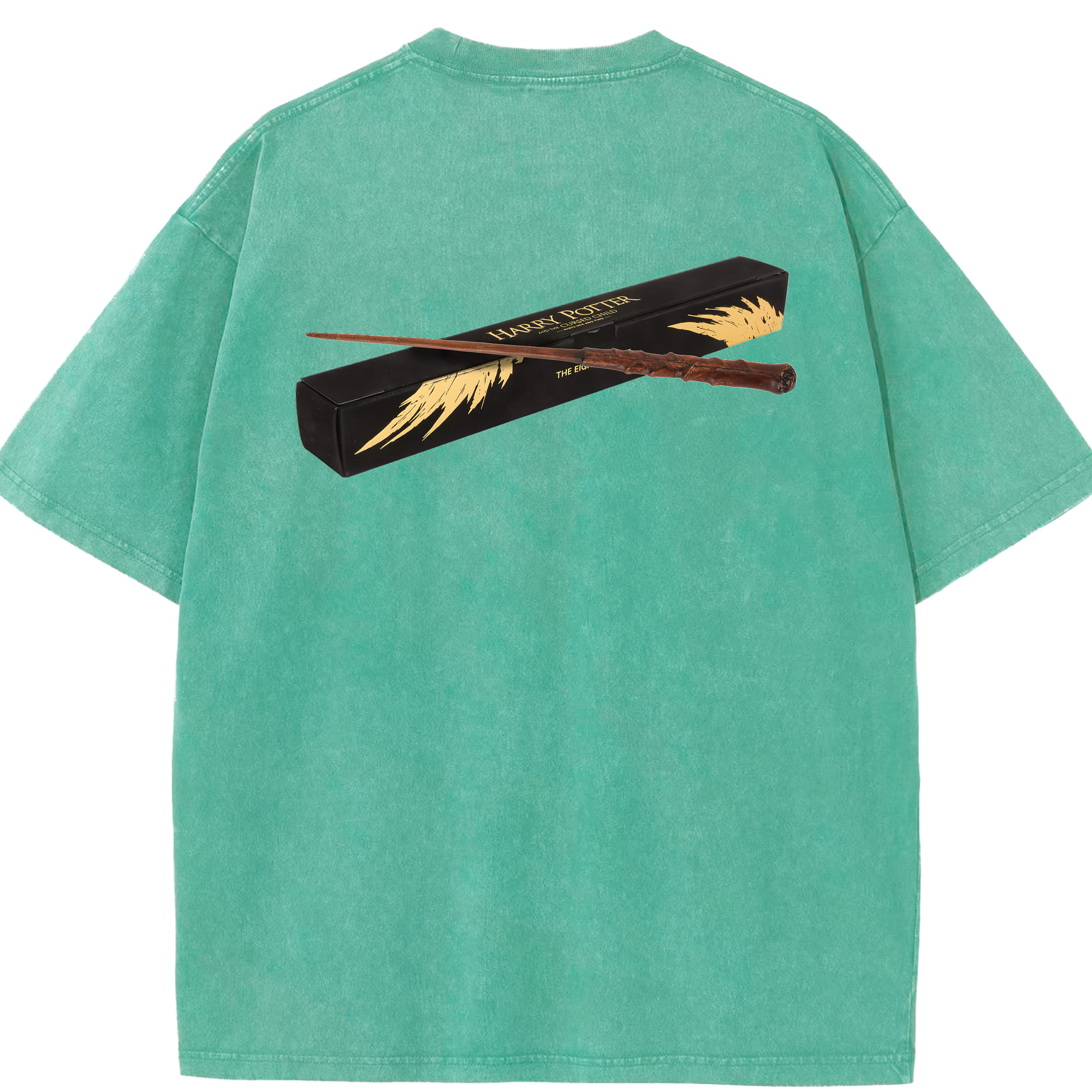 （画像用） Harry Potter ハリー・ポッターシリーズ 綿100% ヴィンテージ風 半袖Tシャツ（背面プリント）